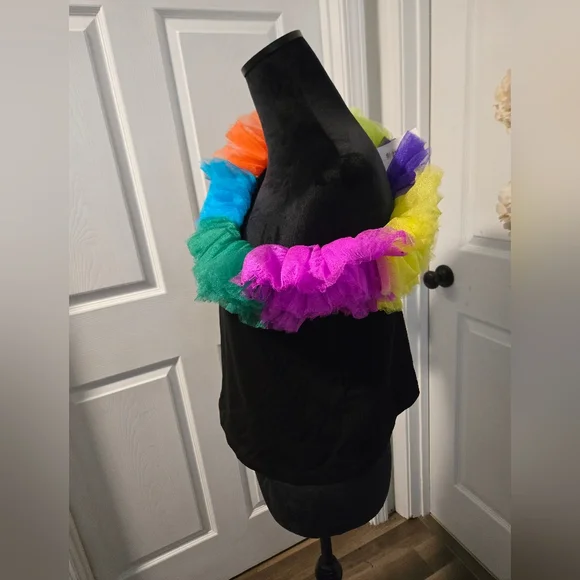 Queen of Sparkles Black Tee with Rainbow Accents - Picture 5 of 9